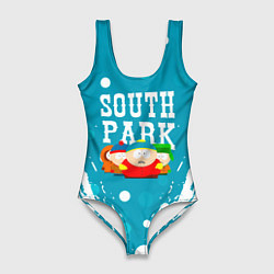 Женский купальник-боди Южный Парк - на голубом фоне
