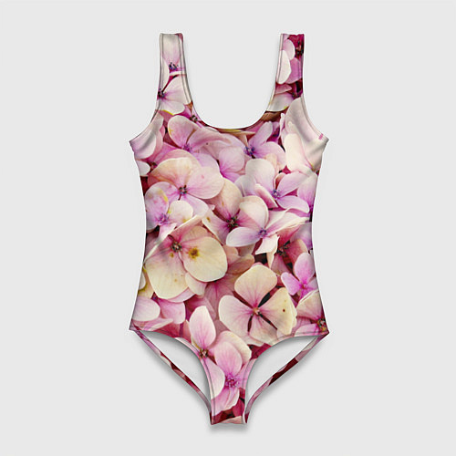 Женский купальник-боди Розовые цветы яркой поляной / 3D-принт – фото 1