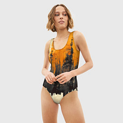 Купальник-боди 3D женский Гранжевый город, цвет: 3D-принт — фото 2