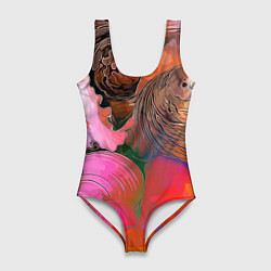 Женский купальник-боди Стилизованная композиция из океанских ракушек