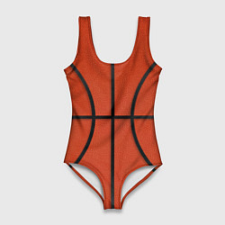 Купальник-боди 3D женский Стандартный баскетбольный мяч, цвет: 3D-принт