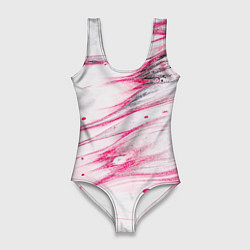 Женский купальник-боди Красные разводы