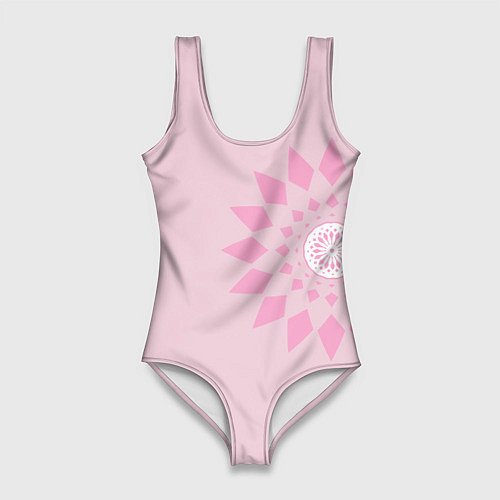 Женский купальник-боди Розовая геометрическая абстракция Круговой принт Б / 3D-принт – фото 1
