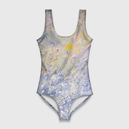 Женский купальник-боди Абстрактное множество мазков серой краски / 3D-принт – фото 1