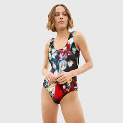 Купальник-боди 3D женский Все аниме персонажи, цвет: 3D-принт — фото 2