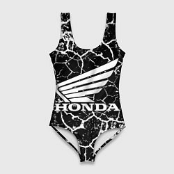 Купальник-боди 3D женский Honda logo арт, цвет: 3D-принт