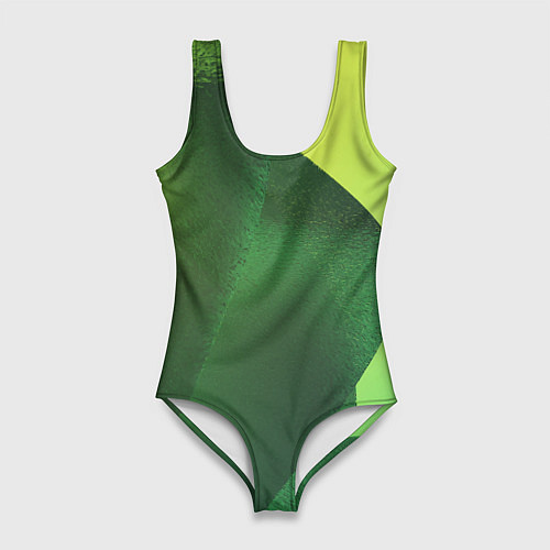 Женский купальник-боди Зелёные абстрактные волны / 3D-принт – фото 1