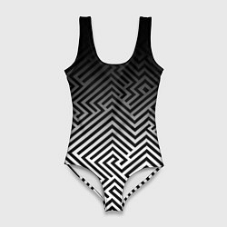 Женский купальник-боди Геометрические узоры с градиентом