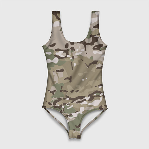 Женский купальник-боди Камуфляж Multicam / 3D-принт – фото 1