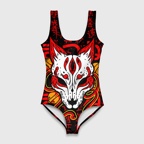 Женский купальник-боди Кицунэ японская лиса / 3D-принт – фото 1