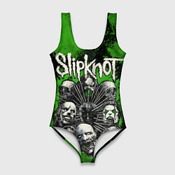 Женский купальник-боди Slipknot green abstract