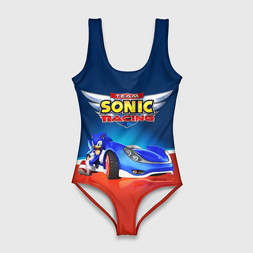 Женский купальник-боди Team Sonic Racing - Ёжик и его точило / 3D-принт – фото 1