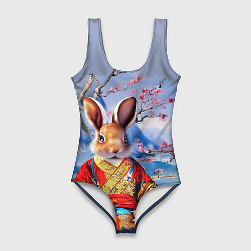 Женский купальник-боди Кролик в китайском халате / 3D-принт – фото 1