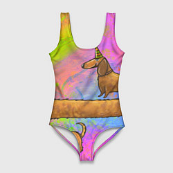 Женский купальник-боди Очень-очень длинная такса