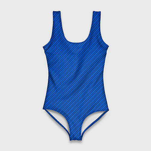 Женский купальник-боди Плетёная синяя ткань - паттерн / 3D-принт – фото 1