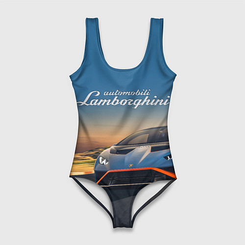 Женский купальник-боди Lamborghini Huracan STO - car racing / 3D-принт – фото 1