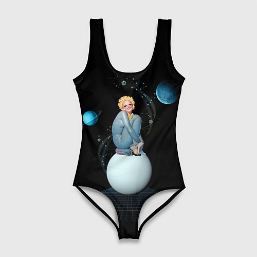 Женский купальник-боди Pinup женщина на Луне / 3D-принт – фото 1