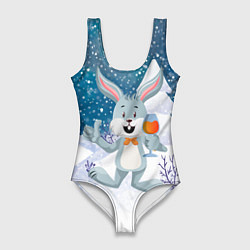 Женский купальник-боди Кролик с шампанским