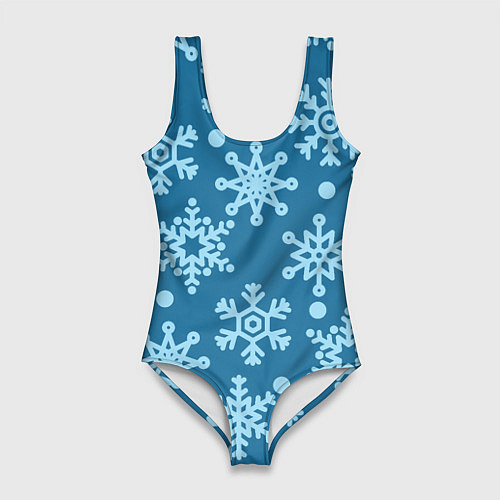 Женский купальник-боди Blue snow / 3D-принт – фото 1