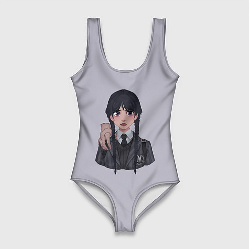 Женский купальник-боди Уэнсдей Аддамс Арт / 3D-принт – фото 1