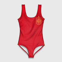 Купальник-боди 3D женский Форма сборной Испании ЧМ 2022, цвет: 3D-принт