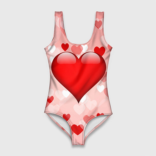 Женский купальник-боди Огромное сердце / 3D-принт – фото 1