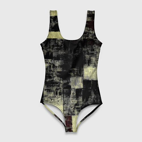 Женский купальник-боди Жёлтый абстракт / 3D-принт – фото 1