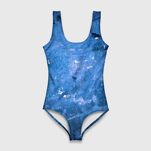 Женский купальник-боди Тёмно-синяя абстрактная стена льда / 3D-принт – фото 1