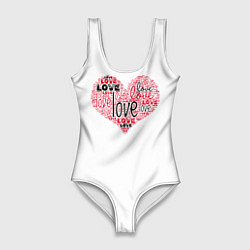 Женский купальник-боди День влюбленных