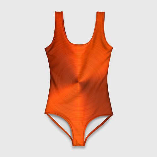 Женский купальник-боди Оранжевый волнообразный дисковый узор / 3D-принт – фото 1