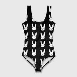 Женский купальник-боди Bunny pattern black