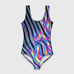 Купальник-боди 3D женский Металлический блеск, цвет: 3D-принт