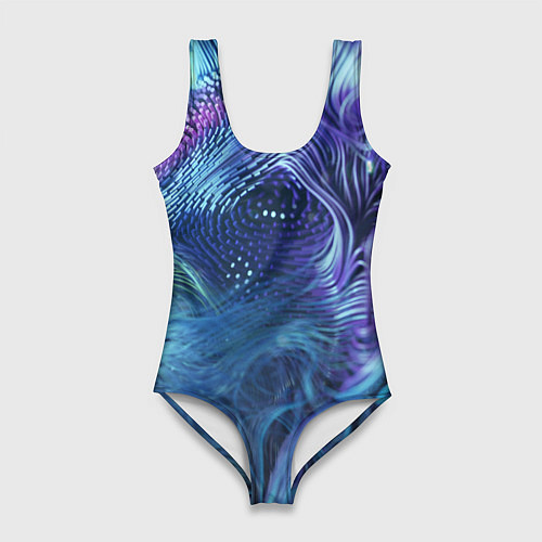 Женский купальник-боди Водяные волокна / 3D-принт – фото 1