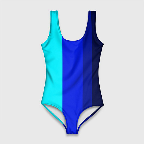 Женский купальник-боди Контрастные вертикальные полосы / 3D-принт – фото 1