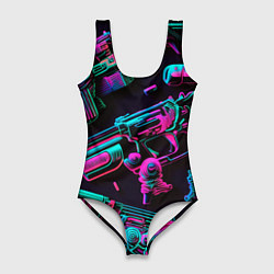 Женский купальник-боди Неоновый пистолет