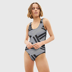 Купальник-боди 3D женский Абстрактный паттерн из акварельных мазков, цвет: 3D-принт — фото 2