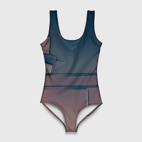 Женский купальник-боди Абстрактные геометрические соединения / 3D-принт – фото 1