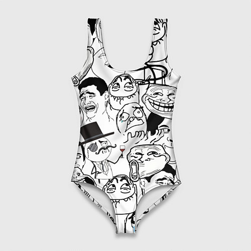 Женский купальник-боди Сборник мемов / 3D-принт – фото 1