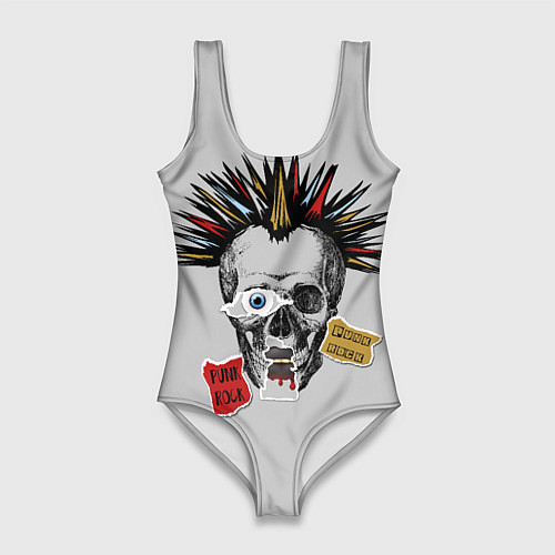 Женский купальник-боди Панк - рок / 3D-принт – фото 1