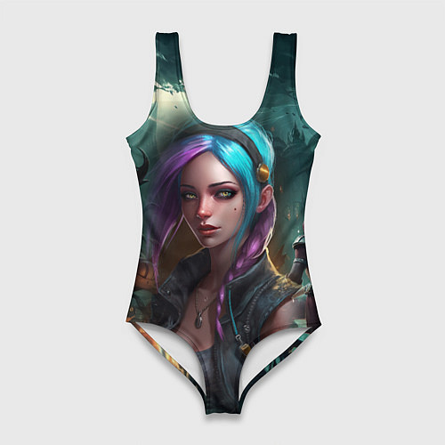 Женский купальник-боди Jinx art Arcane League of Legends / 3D-принт – фото 1