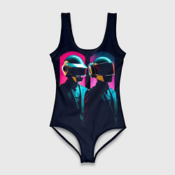 Купальник-боди 3D женский Daft Punk - One more time, цвет: 3D-принт