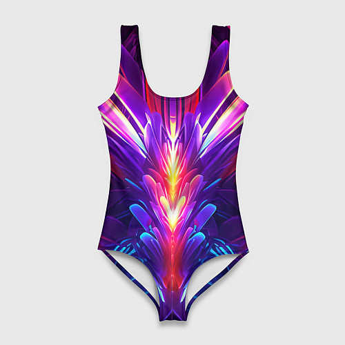Женский купальник-боди Неоновые объекты абстракция / 3D-принт – фото 1