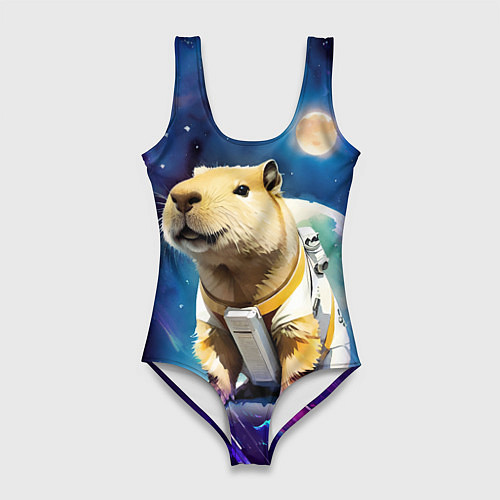 Женский купальник-боди Капибара-космонавт - нейросеть / 3D-принт – фото 1