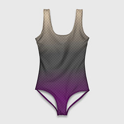 Купальник-боди 3D женский Фиолетовый и серый дым - Хуф и Ся, цвет: 3D-принт