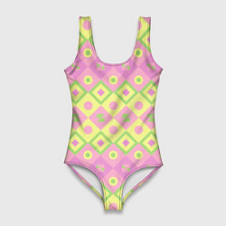 Женский купальник-боди Pink yellow style
