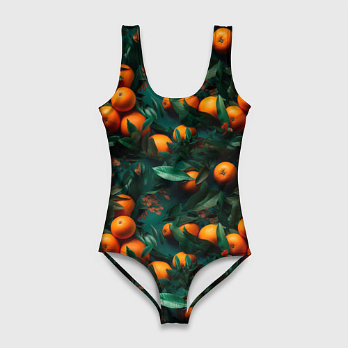 Женский купальник-боди Яркие апельсины / 3D-принт – фото 1