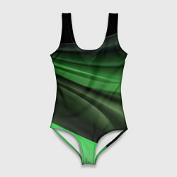 Купальник-боди 3D женский Темная зеленая текстура, цвет: 3D-принт