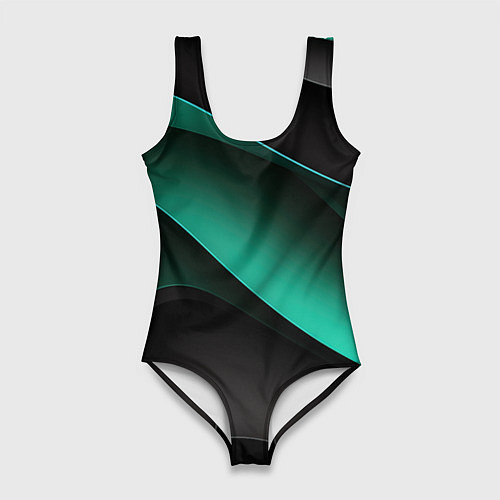 Женский купальник-боди Абстрактная зеленая текстура / 3D-принт – фото 1