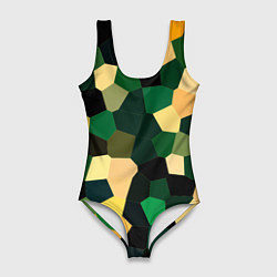 Женский купальник-боди Мозаика зелёный