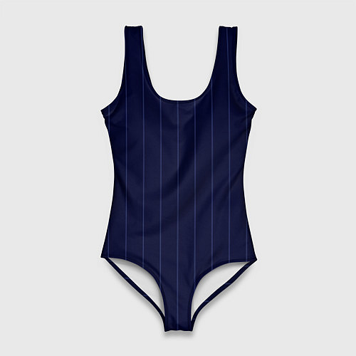 Женский купальник-боди Серьезный тёмно-синий полосы / 3D-принт – фото 1
